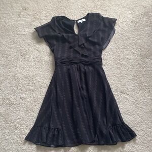 Flowy black and pink Reiss dress